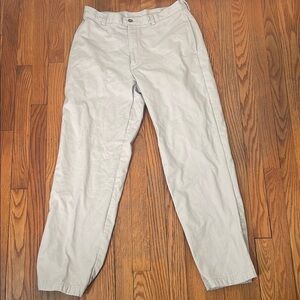 Men's Double L Chinos Natural Fit Plain Front Flannel-Lined Khaki Men's 32x32